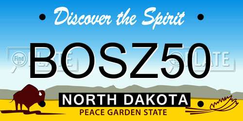 BOSZ50 North Dakota License Plate