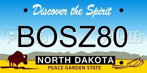 BOSZ80 North Dakota License Plate