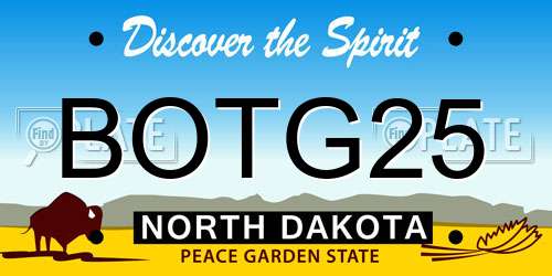 BOTG25 North Dakota License Plate