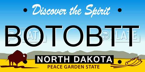 BOTOBTT North Dakota License Plate