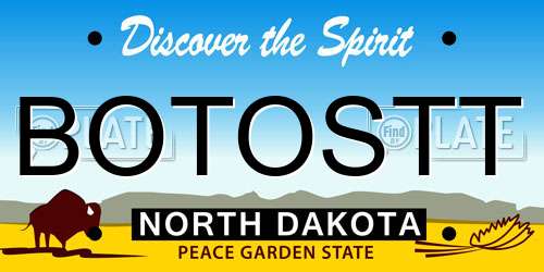 BOTOSTT North Dakota License Plate