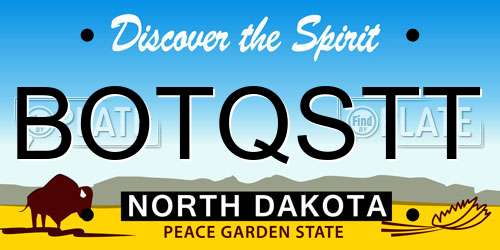 BOTQSTT North Dakota License Plate