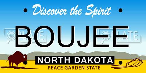 BOUJEE North Dakota License Plate