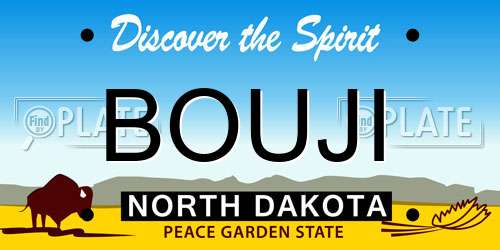 BOUJI North Dakota License Plate