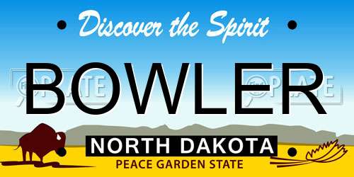 BOWLER North Dakota License Plate