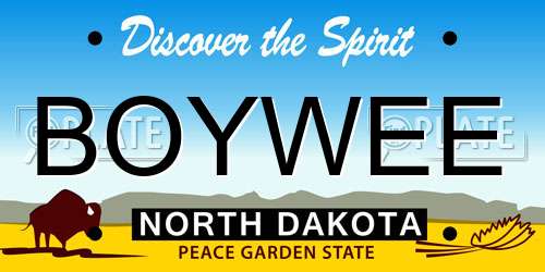 BOYWEE North Dakota License Plate