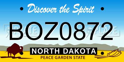 BOZ0872 North Dakota License Plate