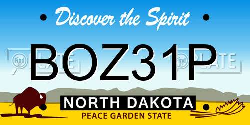 BOZ31P North Dakota License Plate