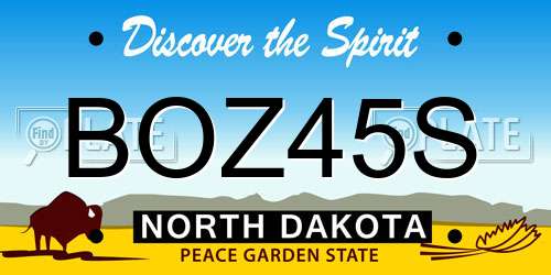 BOZ45S North Dakota License Plate