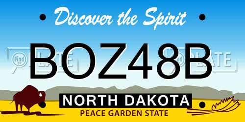 BOZ48B North Dakota License Plate
