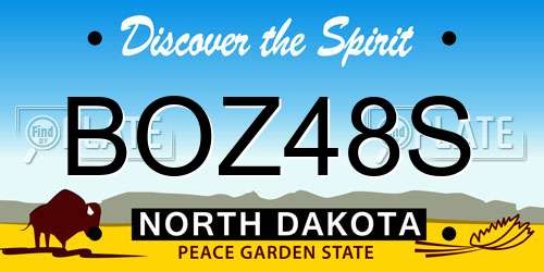 BOZ48S North Dakota License Plate