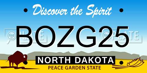 BOZG25 North Dakota License Plate