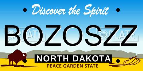 BOZOSZZ North Dakota License Plate