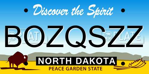 BOZQSZZ North Dakota License Plate