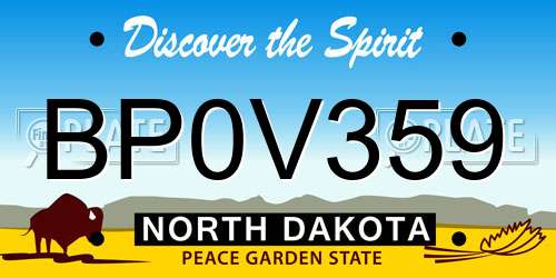 BP0V359 North Dakota License Plate