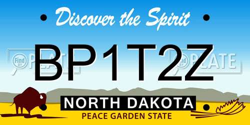 BP1T2Z North Dakota License Plate