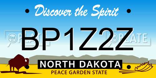 BP1Z2Z North Dakota License Plate