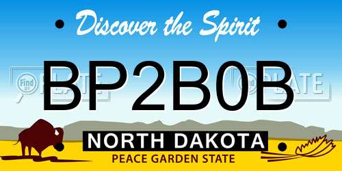 BP2B0B North Dakota License Plate