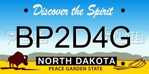 BP2D4G North Dakota License Plate