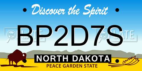 BP2D7S North Dakota License Plate