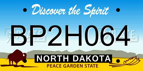 BP2H064 North Dakota License Plate