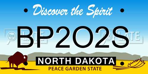 BP2O2S North Dakota License Plate