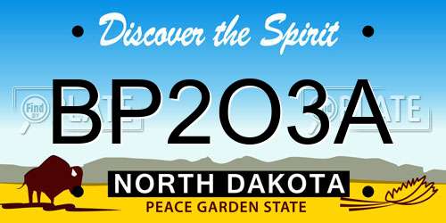 BP2O3A North Dakota License Plate