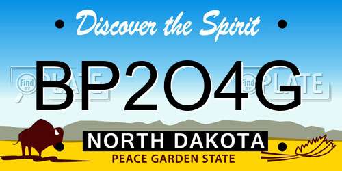 BP2O4G North Dakota License Plate