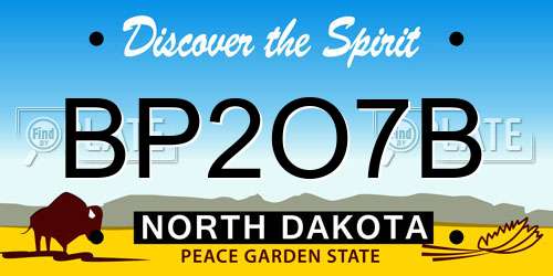 BP2O7B North Dakota License Plate