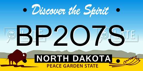 BP2O7S North Dakota License Plate