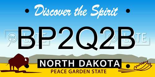 BP2Q2B North Dakota License Plate