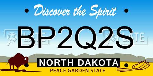BP2Q2S North Dakota License Plate