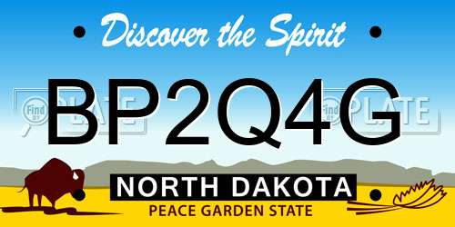 BP2Q4G North Dakota License Plate