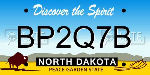 BP2Q7B North Dakota License Plate