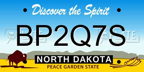 BP2Q7S North Dakota License Plate