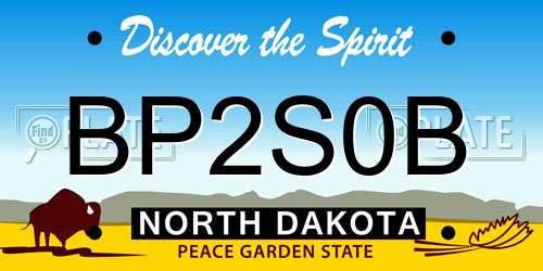 BP2S0B North Dakota License Plate
