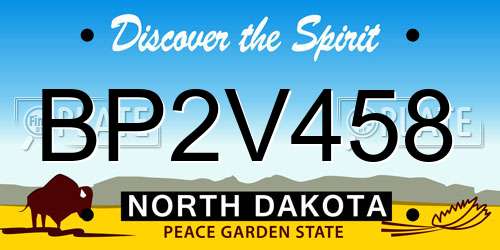 BP2V458 North Dakota License Plate