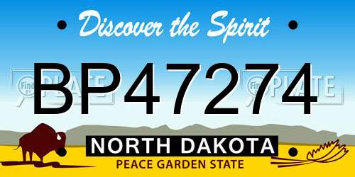 BP47274 North Dakota License Plate