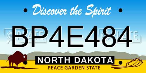 BP4E484 North Dakota License Plate