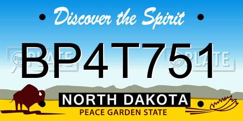 BP4T751 North Dakota License Plate