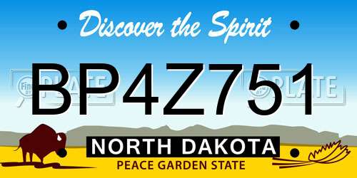 BP4Z751 North Dakota License Plate