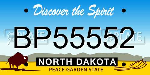 BP55552 North Dakota License Plate