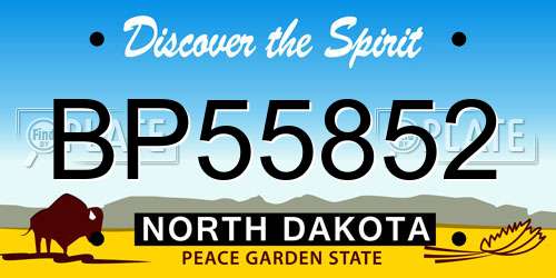 BP55852 North Dakota License Plate