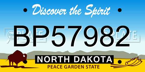BP57982 North Dakota License Plate