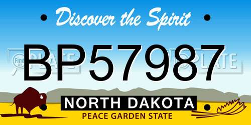 BP57987 North Dakota License Plate