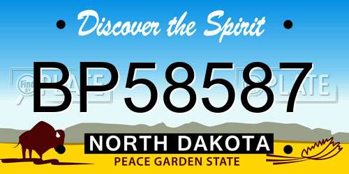 BP58587 North Dakota License Plate