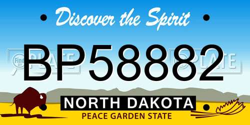 BP58882 North Dakota License Plate
