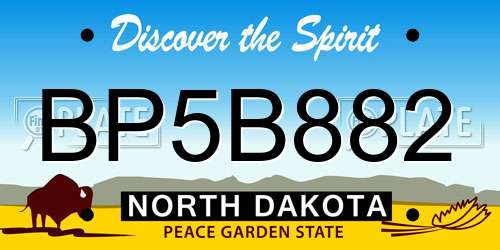 BP5B882 North Dakota License Plate