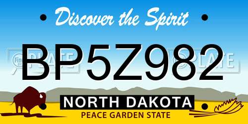 BP5Z982 North Dakota License Plate