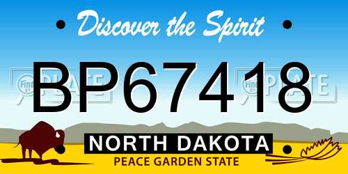 BP67418 North Dakota License Plate